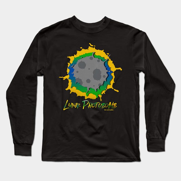 Lunar Eclipse Photobomb Long Sleeve T-Shirt by SherringenergyTeez